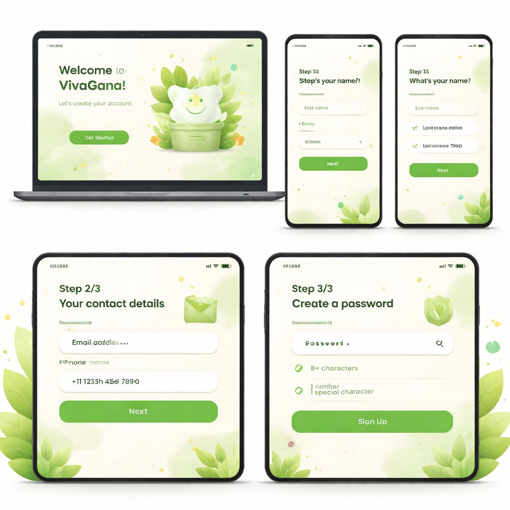 Configuración de nueva cuenta VivaGana y acceso al perfil de usuario